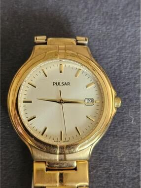 Gold Tone Pulsar Quartz Watch With Champagne Dial (needs battery)